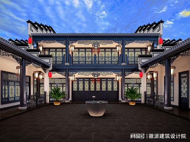 合肥别墅火狐电竞四合院设计安徽徽派建筑设计(图1)