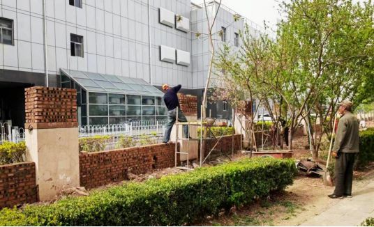 火狐电竞重建围墙除隐患 绿化补栽焕新颜！他们这样扮靓龙泽家园→(图2)