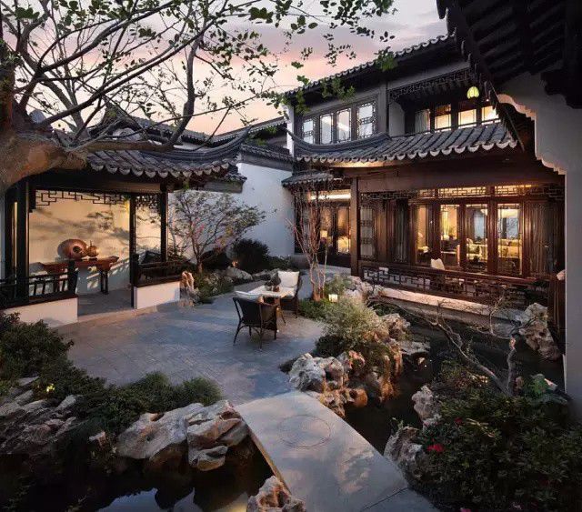 火狐电竞16个中式“花园庭院”设计一砖一瓦一草一木造就最美院落(图2)