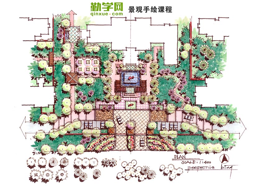 园林景观设计手绘表现火狐电竞教程 高级篇(图1)