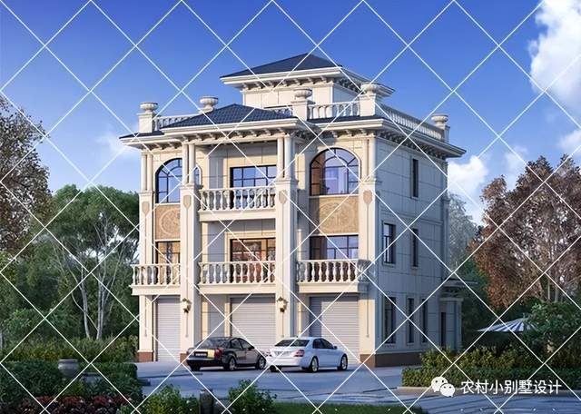 12套三层复式带车库农村别墅设计图三层小别墅自建房带火狐电竞车库(图6)