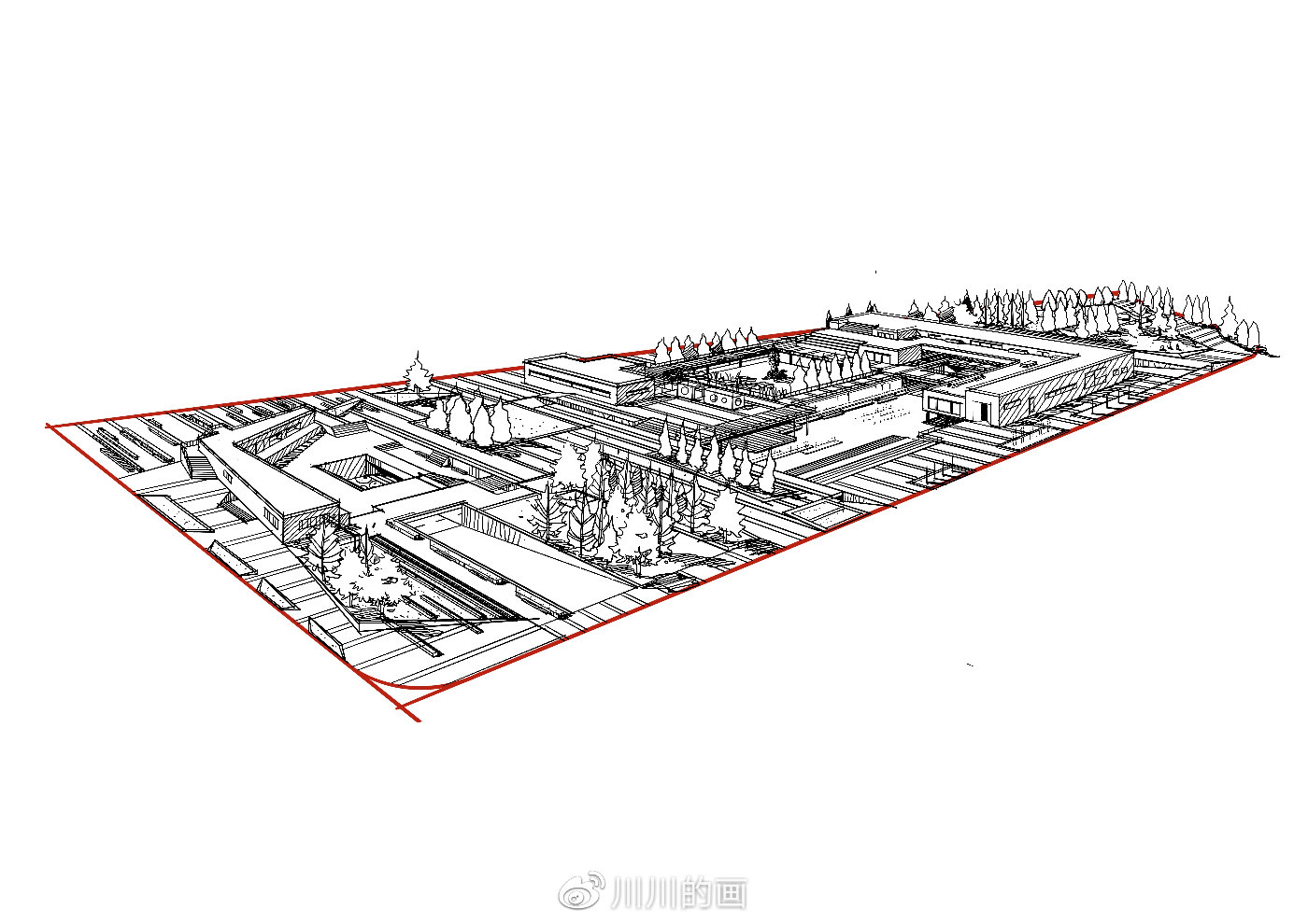 火狐电竞最详细风景园林快题鸟瞰图画法解析(图7)